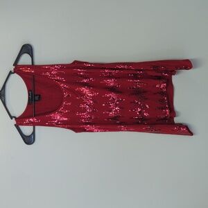Red Sequin Tank Top